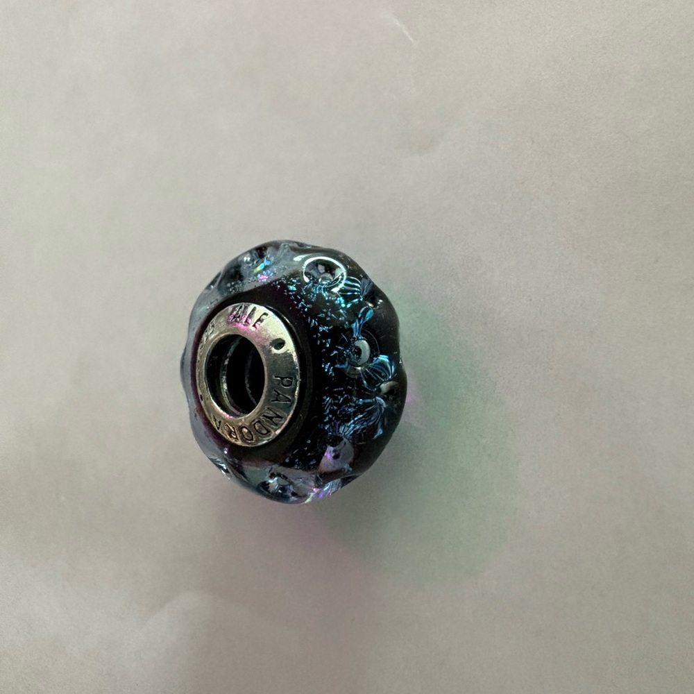 Pandora Wavy Dark Blue Murano Glass Ocean Charm - Sterling silver